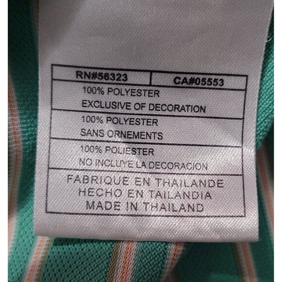 Nike Golf Men's Polo Textured green peach striped size Large - Picture 4 of 6